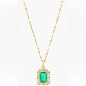 Argento Vivo Sterling Silver Emerald Cut Pendant Necklace NIB